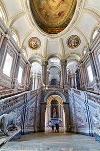 Caserta Campania Italy. The scalone staircase of honour by Luigi Vanvitelli at the Royal Palace