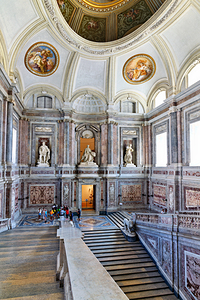 Caserta Campania Italy. The scalone staircase of honour by Luigi Vanvitelli at the Royal Palace
