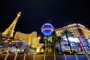 The Strip by night. Las Vegas Nevada USA
