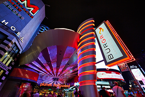 The Strip by night. Las Vegas Nevada USA