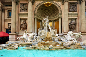 Trevi Fountain on the Strip. Las Vegas Nevada USA