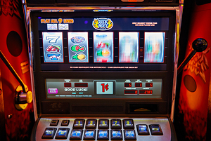 Slot Machines at Venetian Hotel Casino. Las Vegas Nevada USA