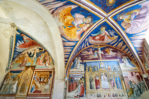 Montefalco Umbria Italy. San Francesco Church frescoed by Benozzo Gozzoli