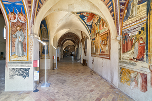 Montefalco Umbria Italy. San Francesco Church frescoed by Benozzo Gozzoli