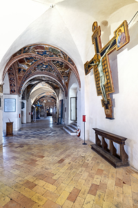 Montefalco Umbria Italy. San Francesco Church frescoed by Benozzo Gozzoli