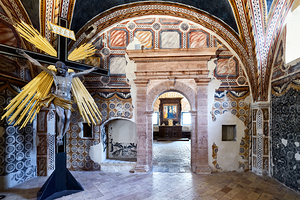 Montefalco Umbria Italy. San Francesco Church frescoed by Benozzo Gozzoli