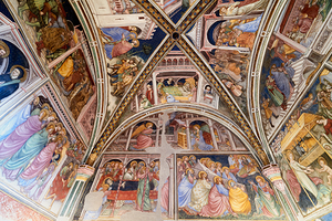 Foligno Umbria Italy. Frescoes at Trinci Palace Palazzo Trinci a patrician residence and museum.