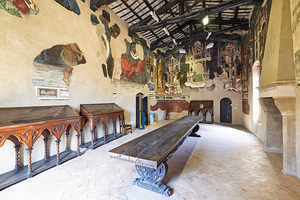 Foligno Umbria Italy. Frescoes at Trinci Palace Palazzo Trinci a patrician residence and museum.
