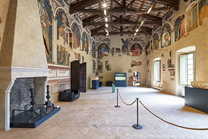 Foligno Umbria Italy. Frescoes at Trinci Palace Palazzo Trinci a patrician residence and museum.