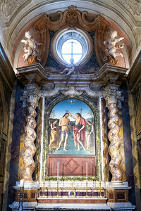 Città della Pieve Umbria Italy. The Cathedral of San Gervasio e Protasio. The Baptism of Christ by Perugino