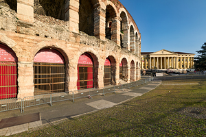 Verona Veneto Italy. The Verona Arena - Roman Amphitheatre and the Town Hall by Marco Brivio