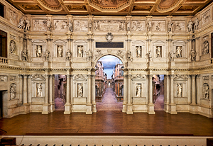 Vicenza Veneto Italy. The interiors of the Teatro Olimpico Olympic Theatre