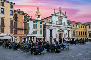 Vicenza Veneto Italy. San Michele Church in Piazza dei Signori
