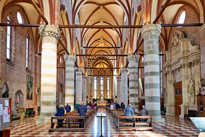 Vicenza Veneto Italy. The interiors of the church of San Lorenzo