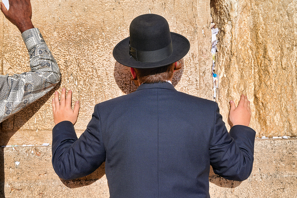 Prayers at the wailing wall in jerusalem by Marco Brivio