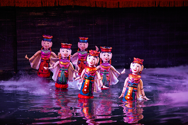 Water puppetry performance in Hanoi Vietnam Print
