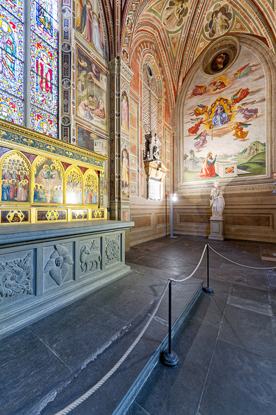 Basilica di Santa Croce interior in Florence Tuscany Italy Print