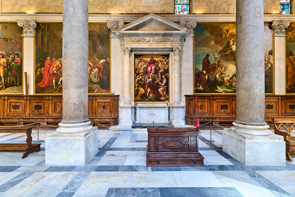 Interior view of the Cathedral in Pisa Tuscany Italy Print