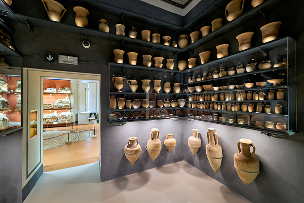 Cinerary urns in Guarnacci Museum of Etruscan artifacts Print