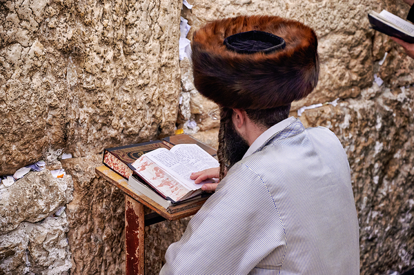 Prayers at the wailing wall in jerusalem israel by Marco Brivio