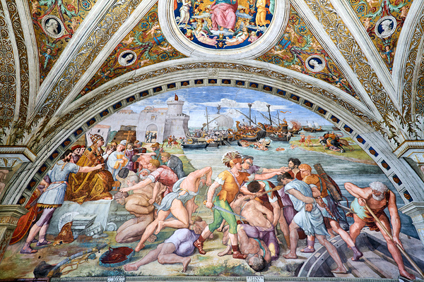 Frescoes in raphael rooms at vatican museums in rome italy Print