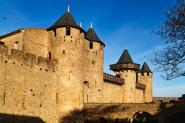Explore ancient towers and walls of Carcassonne France Print