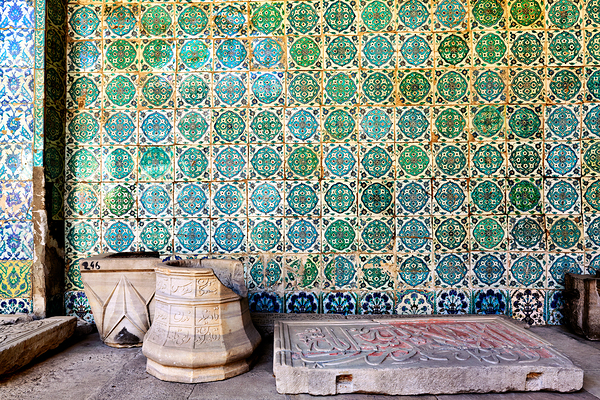 Exploring mosaic tiles and stone work in Topkapi Palace Print