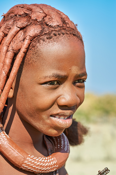 Portrait of a Himba woman in Kunene region of Namibia during the Print