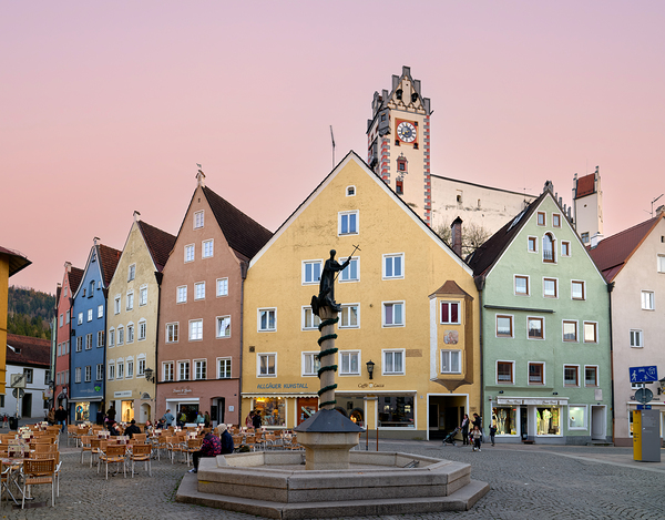 Historic buildings in Fussen on the Romantic Road in Germany by Marco Brivio