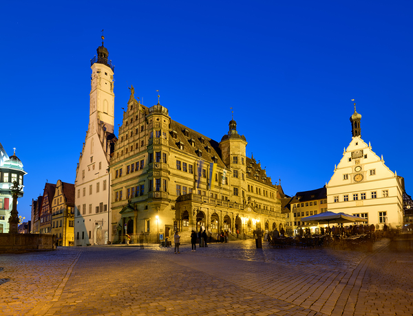 Market square at sunset in Rothenburg ob der Tauber Germany Print
