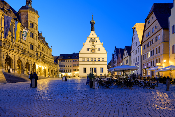 Market square at sunset in Rothenburg ob der Tauber Germany Print