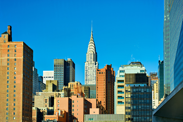 Chrysler Building stands tall among Manhattan buildings in New Y Print