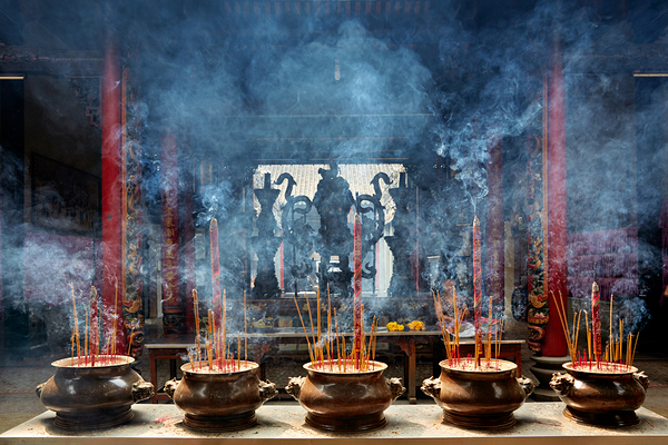 Incense burning at a temple in Ho Chi Minh City Vietnam by Marco Brivio