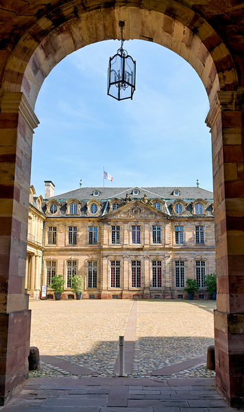 View of Palais Rohan from archway in Strasbourg Alsace France Print