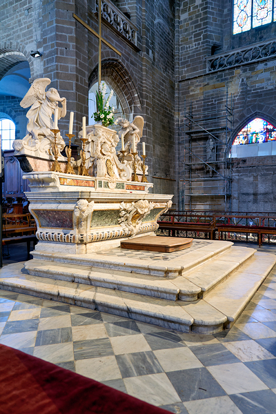 Saint Pierre Cathedral altar in Vannes Brittany during daylight by Marco Brivio