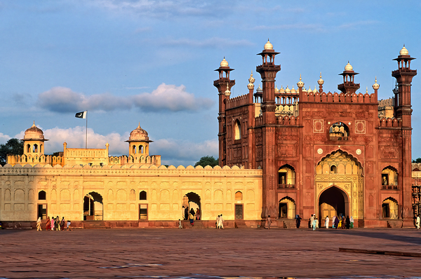 Famous Badshahi mosque in Lahore shows historic architecture by Marco Brivio