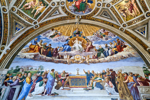 Frescoes of Raphael rooms at Vatican Museums in Rome by Marco Brivio