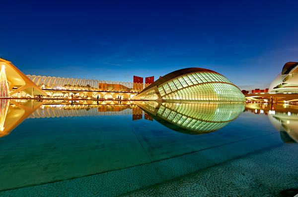 View of hemisferic at city of arts and sciences in valencia spai Print