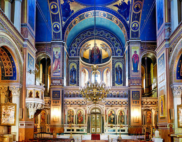 Interior of Athens Mitropolis Cathedral: art and architecture Print