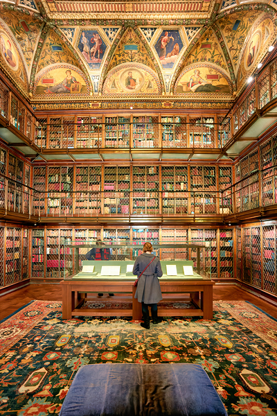 Exploring rare books at Morgan Library and Museum in Manhattan Print