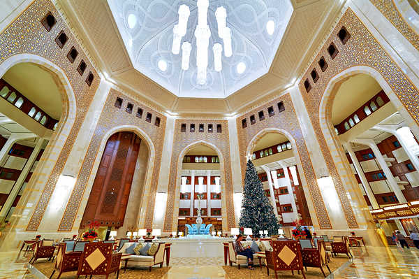 Lobby area of Al Bustan luxury hotel in Muscat Oman Print