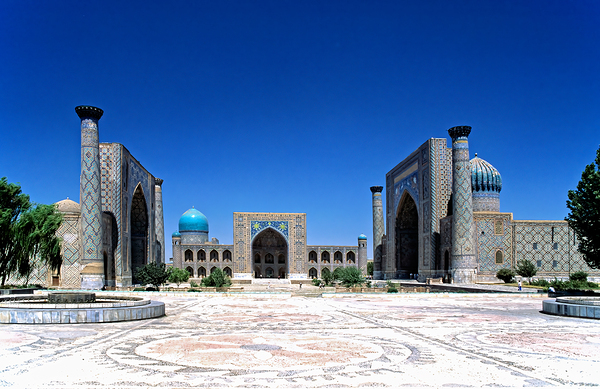 Registan in Samarkand showcases historical architecture Print