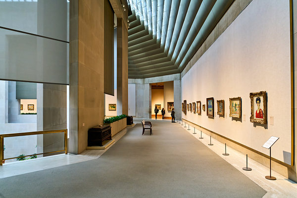 Visitors explore the Robert Lehman Collection at Metropolitan Mu Print