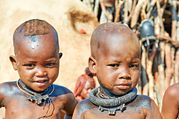 Children in himba village of kunene region namibia Print