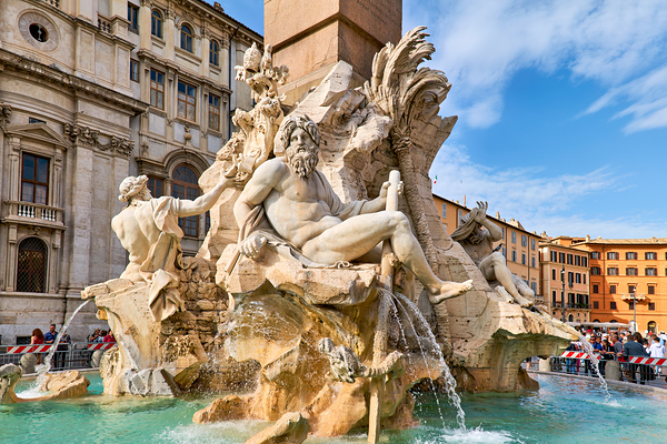 Fontana dei Quattro Fiumi in Piazza Navona in Rome Italy by Marco Brivio