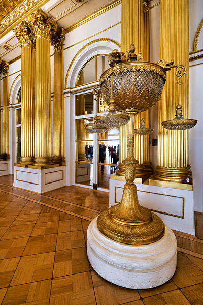 Golden candelabrum in the Winter Palace Hermitage Museum Print