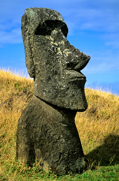 Iconic Moai statue stands tall on Easter Island. by Marco Brivio