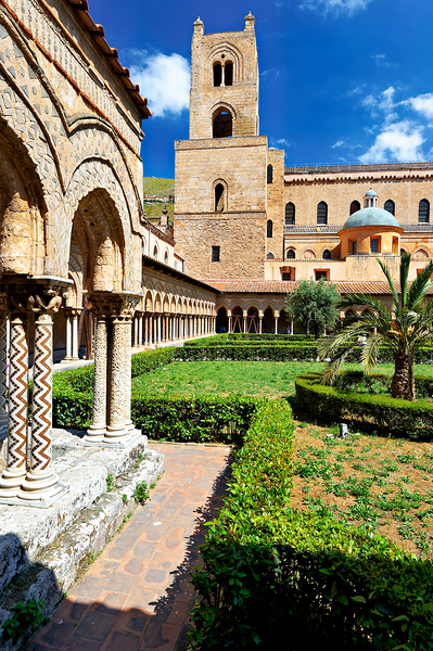 Visit Duomo di Monreale in Palermo Sicily Italy during a sunny d Print