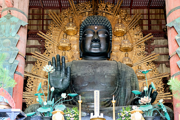 Exploring Todai ji temple with the Great Buddha Hall in Nara Ja Print