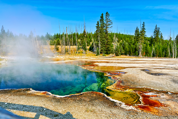 Visit abyss pool at yellowstone national park in usa Print